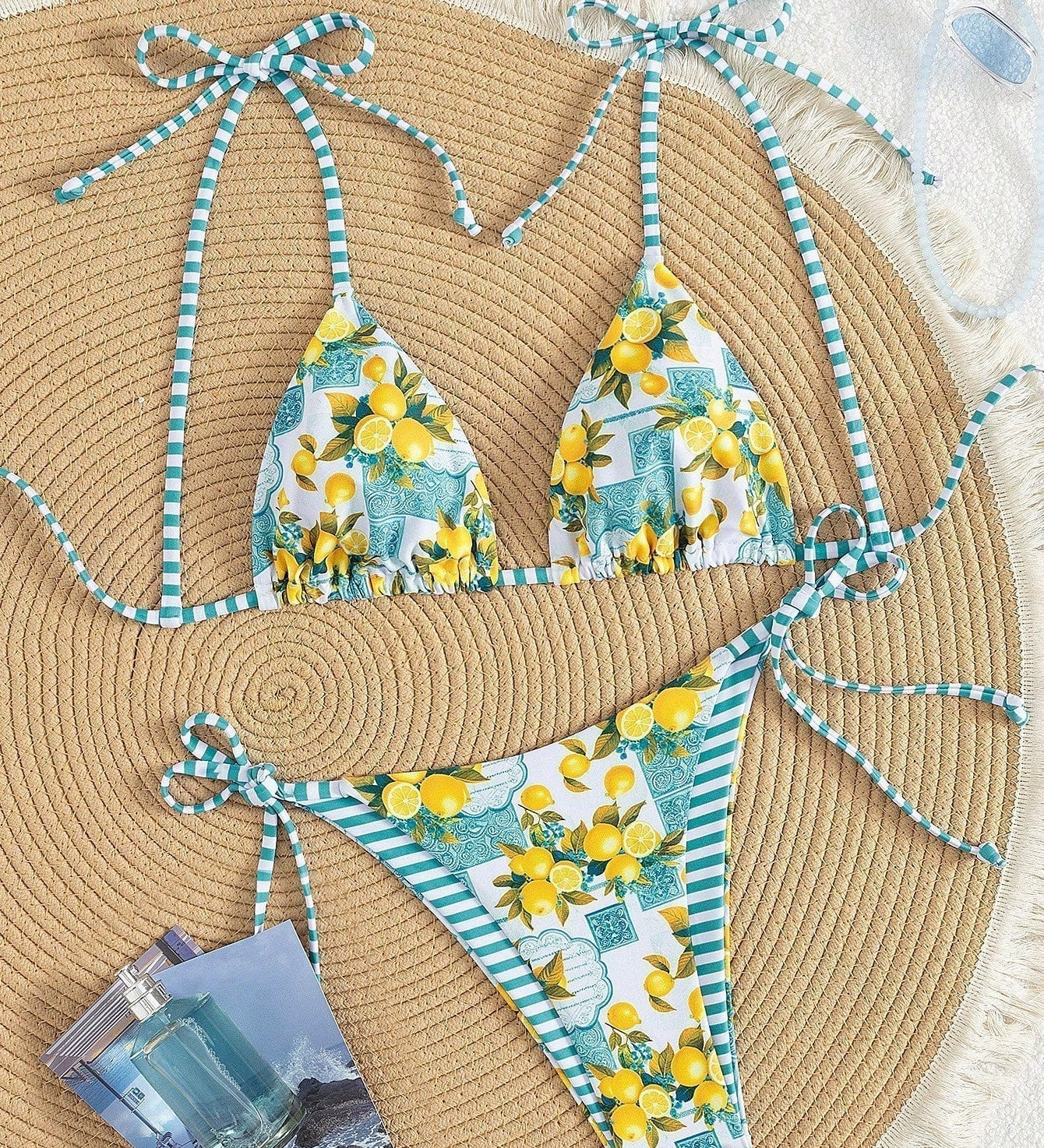 Claire | Bikini with Triangular Lemon Print