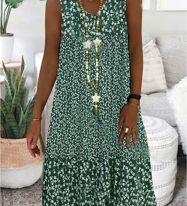 AYLA | SLEEVELESS DRESS WITH V-NECK