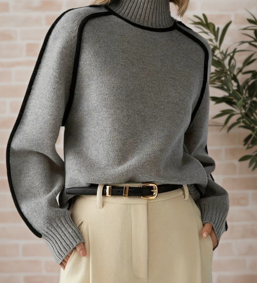 Donna | Elegant Sweater with Stand-Up Collar