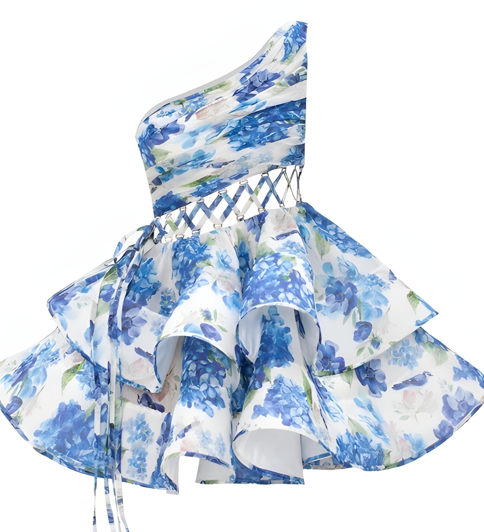 Daphne - One-Shoulder Floral Mini Dress