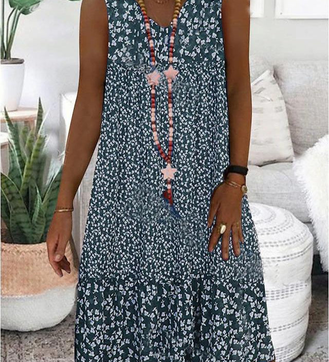 AYLA | SLEEVELESS DRESS WITH V-NECK