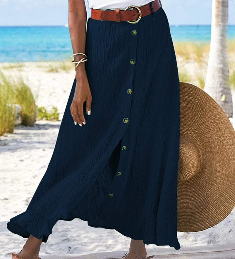 Syndy - Flowing Skirt with Buttons