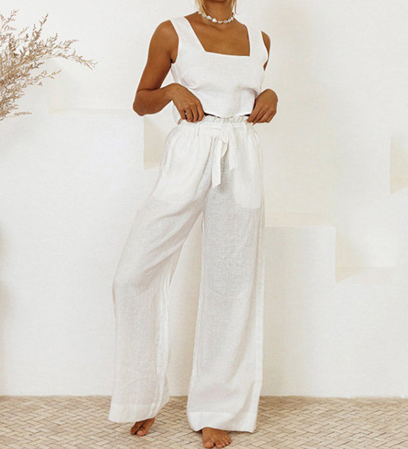 Megan - Minimalist Ensemble Top and Flared Pants