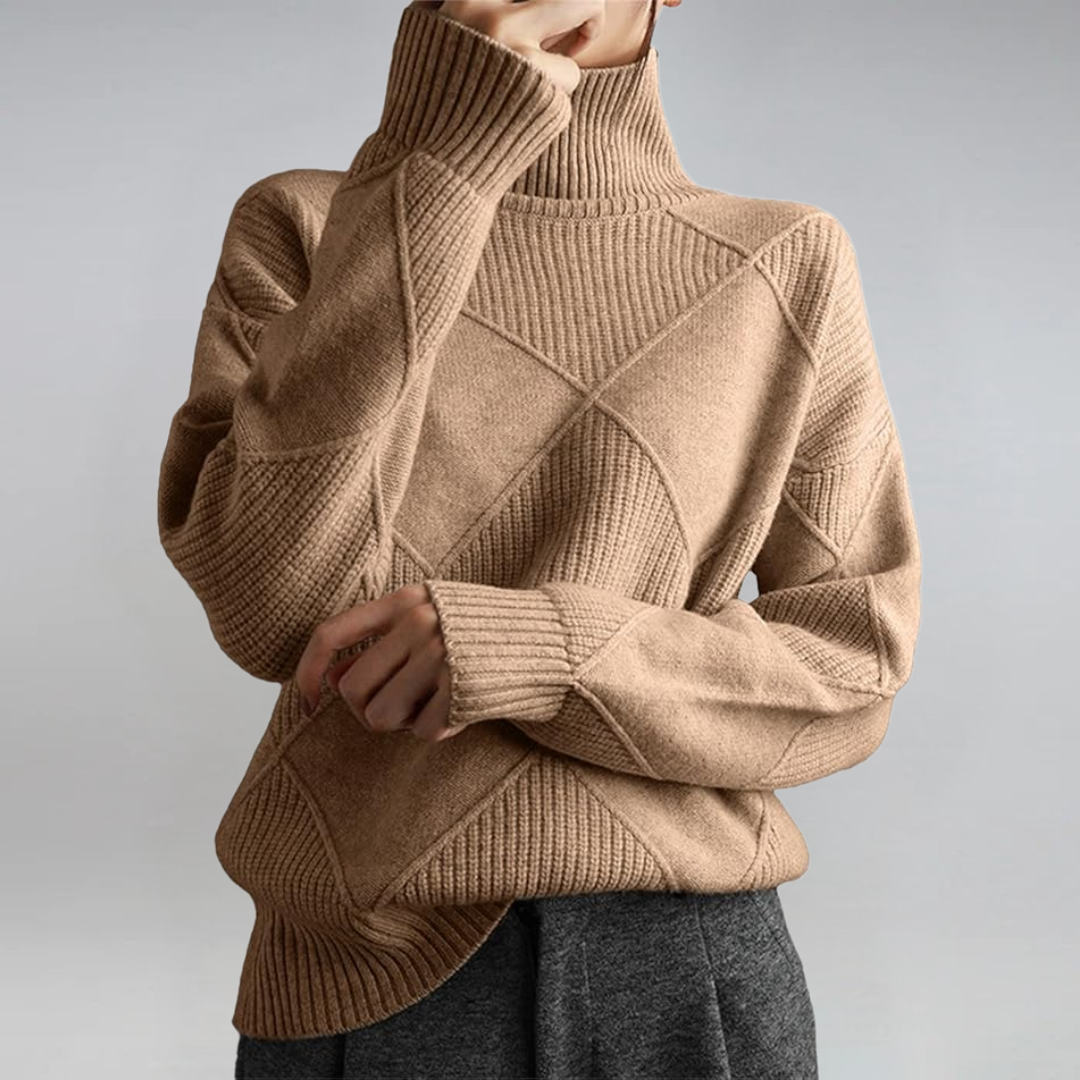 Lauren | Luxurious Cashmere Sweater with Stand-Up Collar