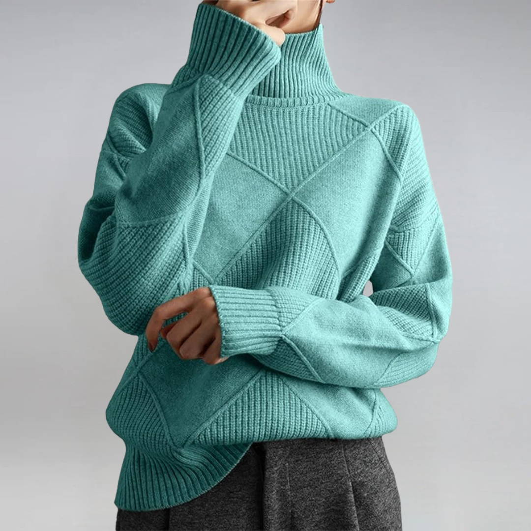 Lauren | Luxurious Cashmere Sweater with Stand-Up Collar