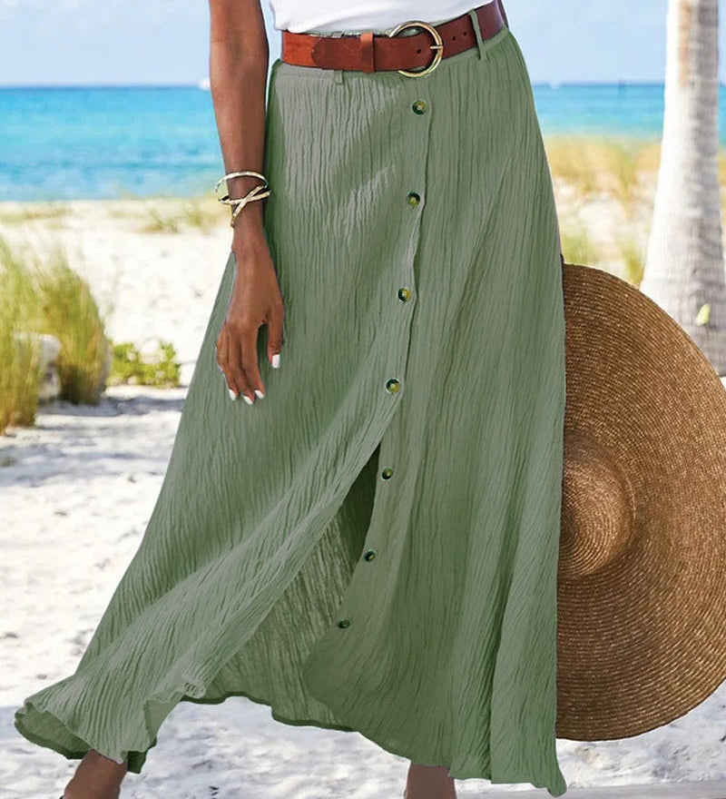 Syndy - Flowing Skirt with Buttons