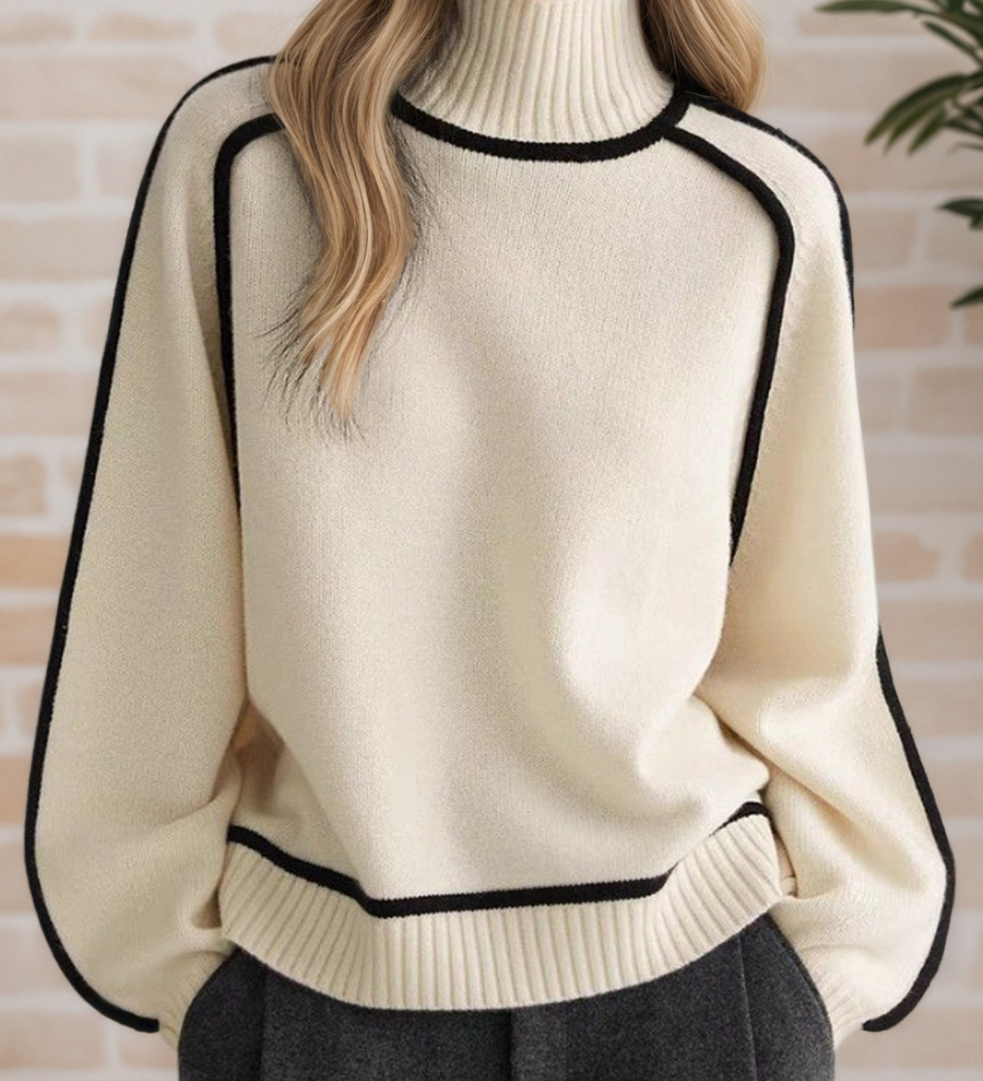 Donna | Elegant Sweater with Stand-Up Collar
