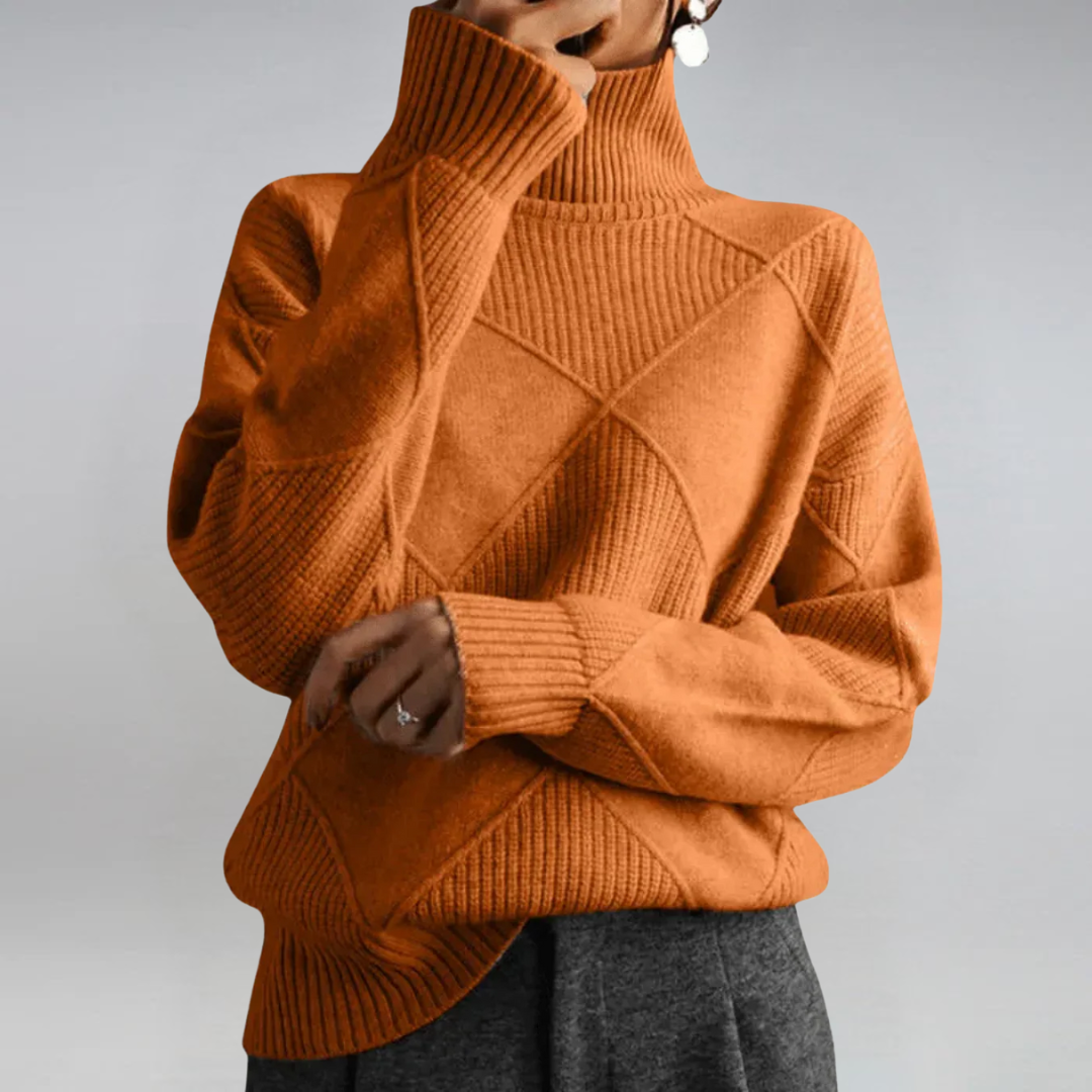 Lauren | Luxurious Cashmere Sweater with Stand-Up Collar