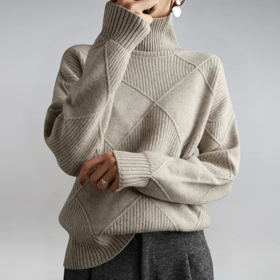 Lauren | Luxurious Cashmere Sweater with Stand-Up Collar