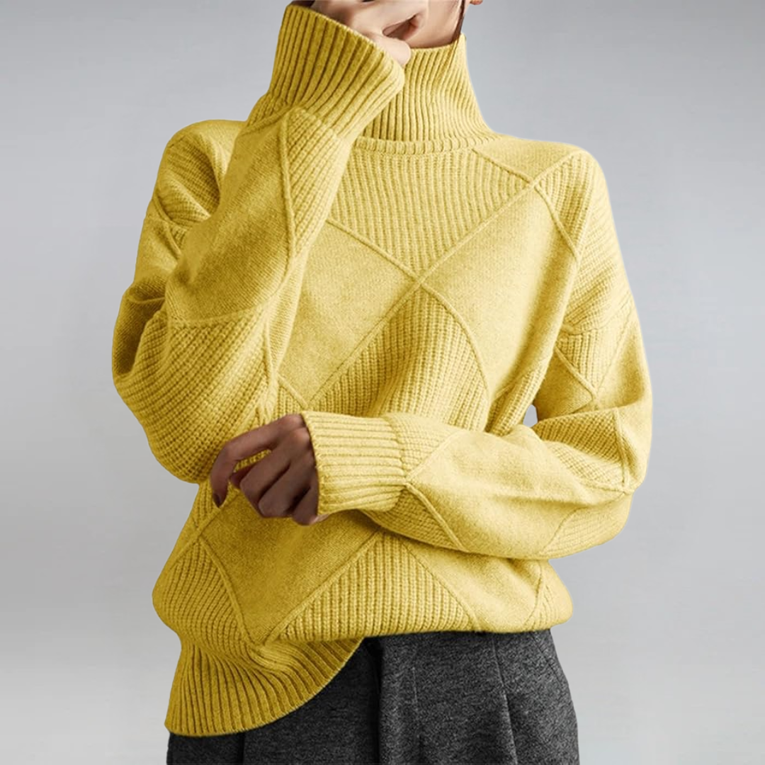 Lauren | Luxurious Cashmere Sweater with Stand-Up Collar
