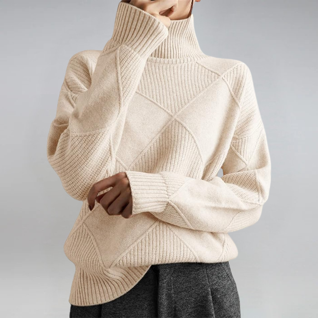 Lauren | Luxurious Cashmere Sweater with Stand-Up Collar