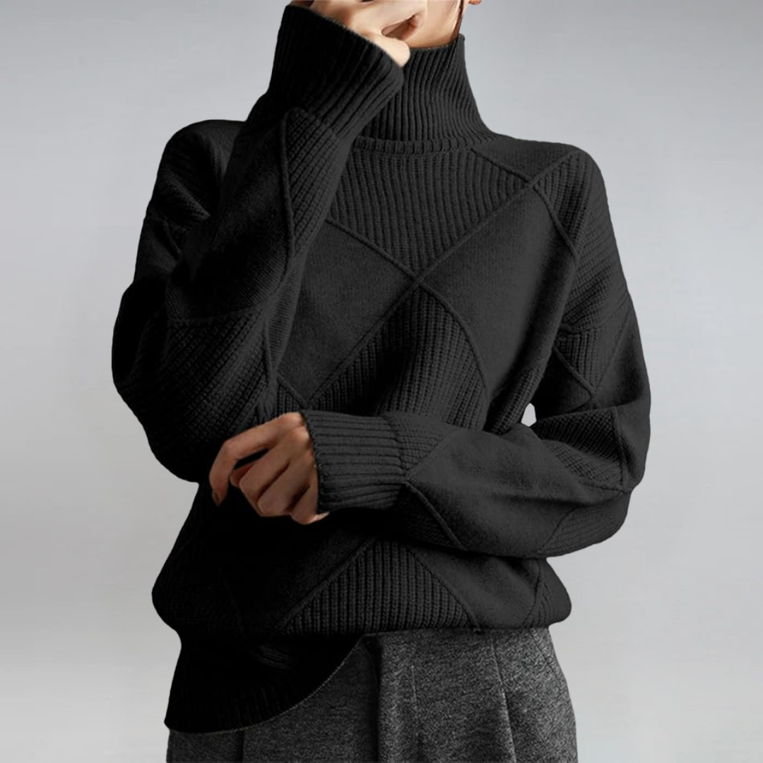 Lauren | Luxurious Cashmere Sweater with Stand-Up Collar