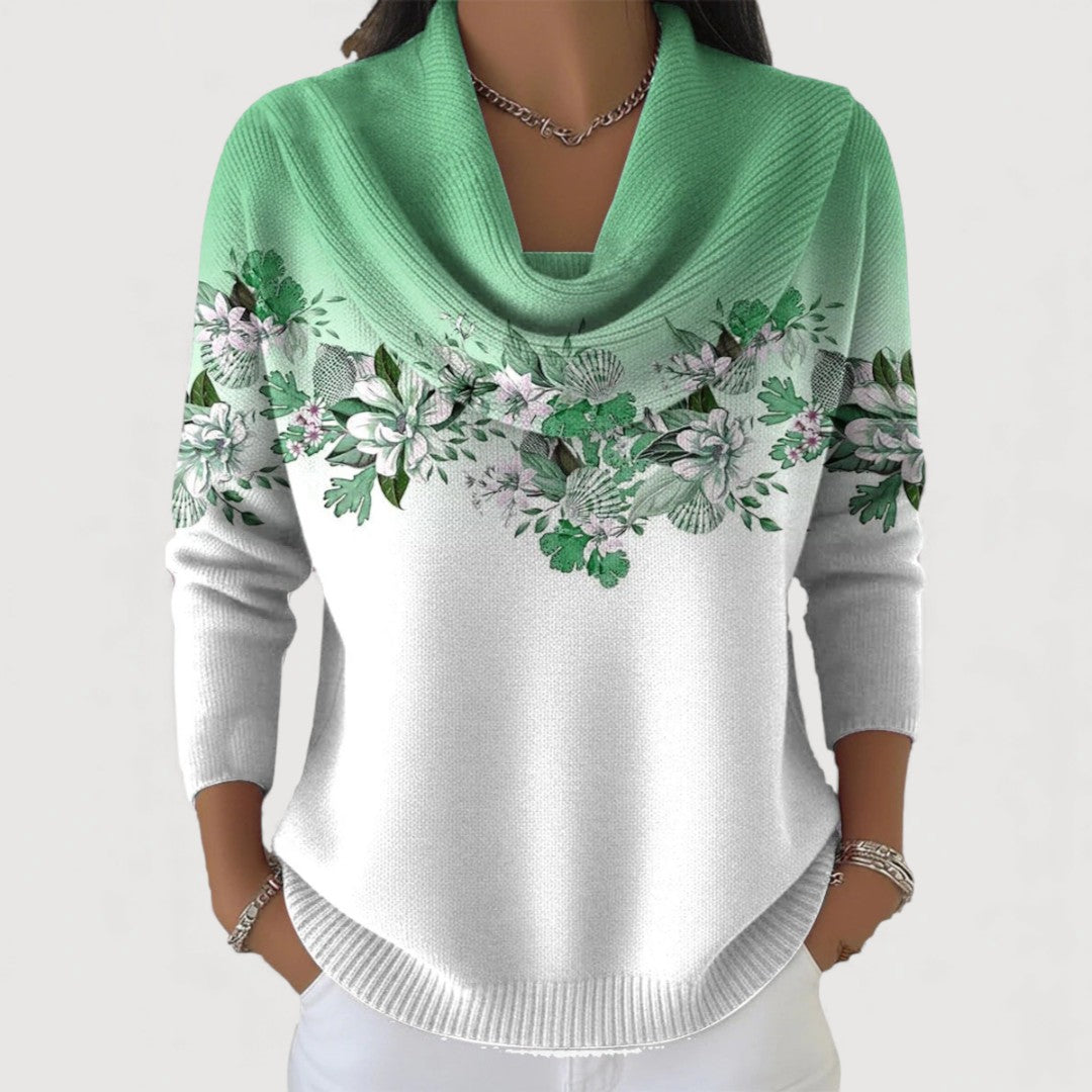 Alba | Floral Turtleneck Sweater