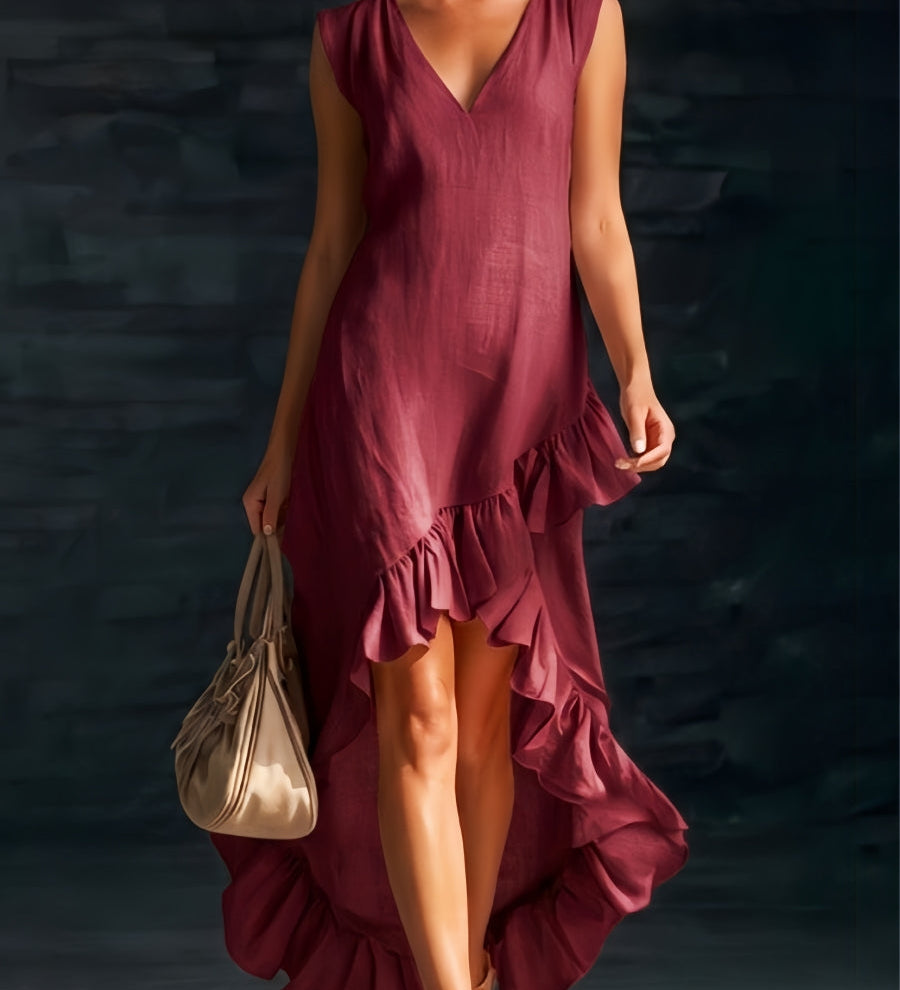 Sienna - Boho Dress with Ruffles and High-Low Hem