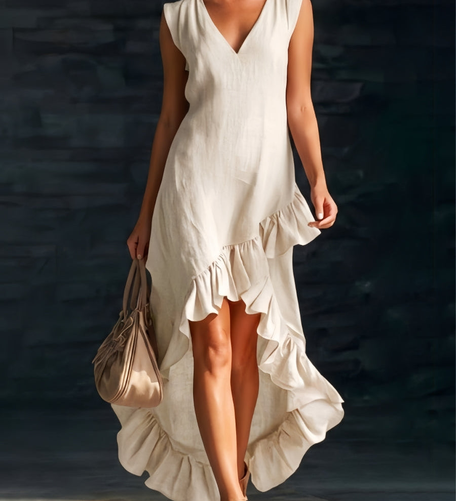 Sienna - Boho Dress with Ruffles and High-Low Hem