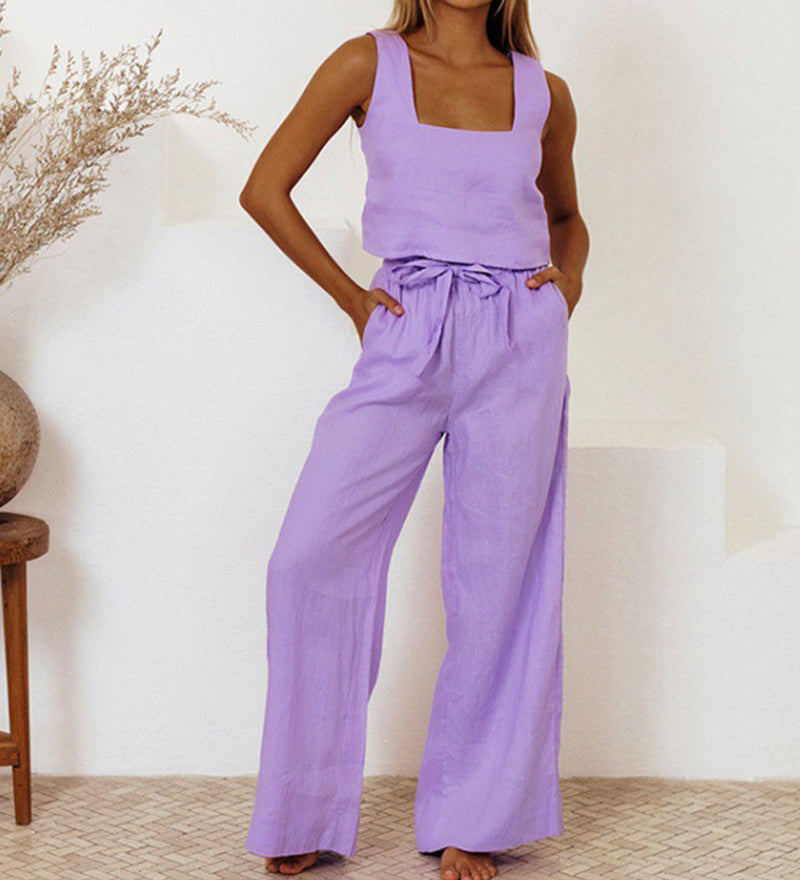 Megan - Minimalist Ensemble Top and Flared Pants