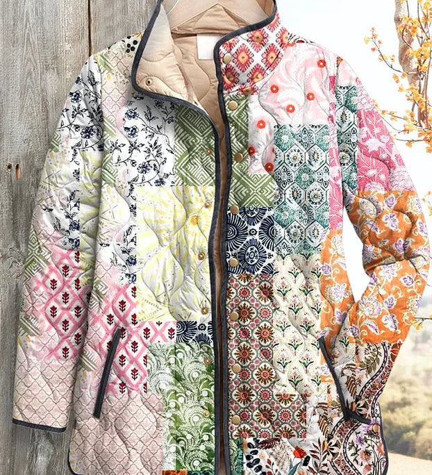 Minna™ | Quilted Jacket in Patchwork Look