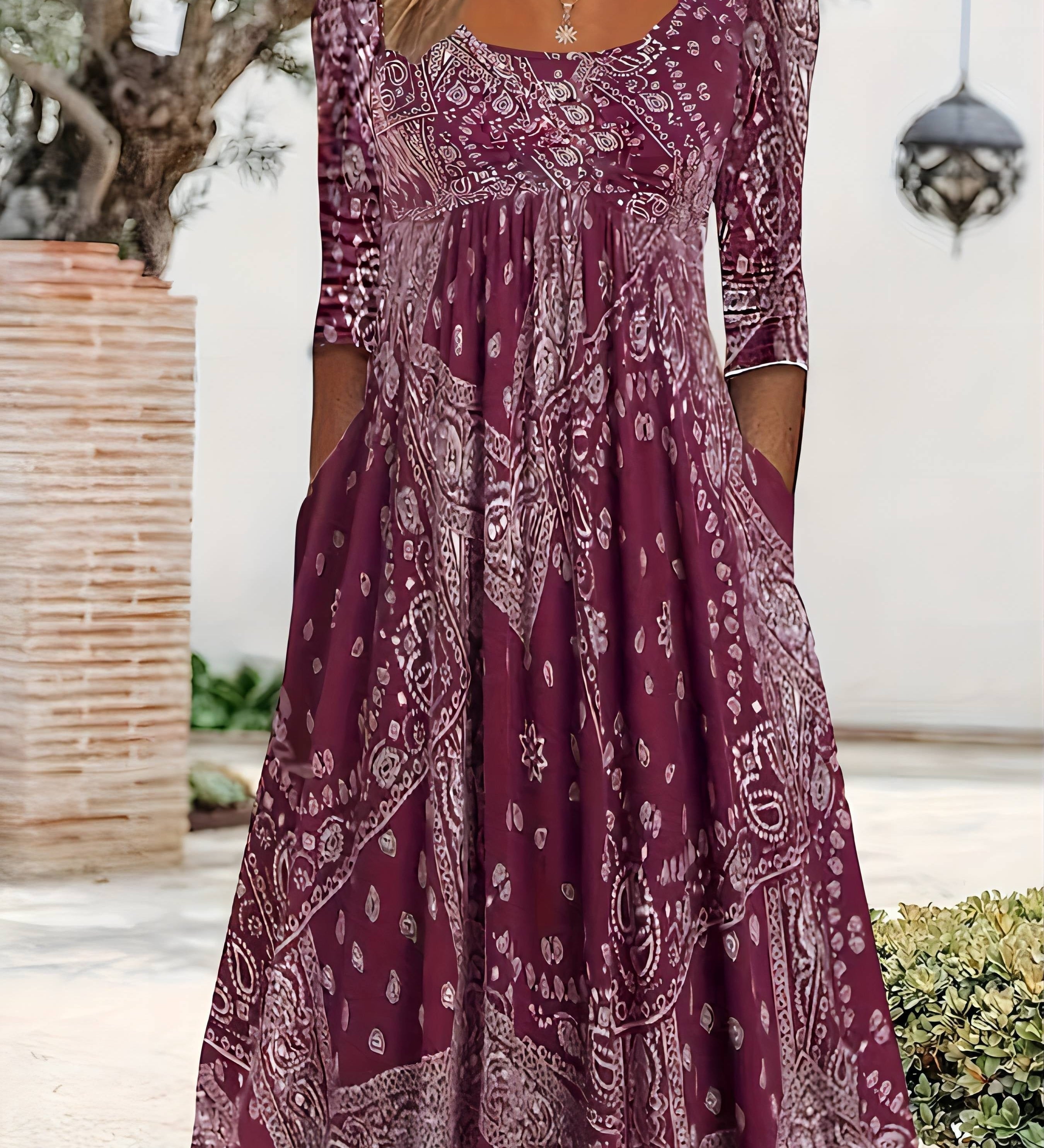 ELOWEN | MIDI DRESS WITH LONG SLEEVES CASUAL