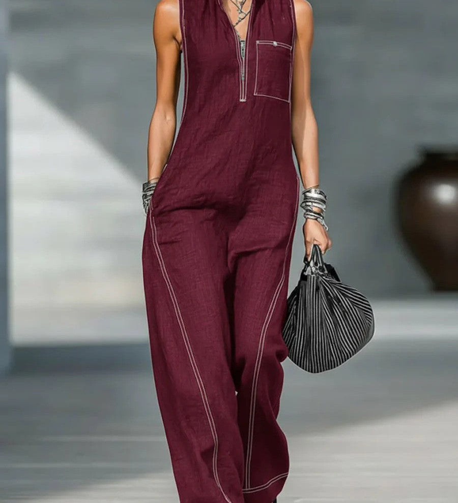 Jamie - minimalist, sleeveless, loose jumpsuit