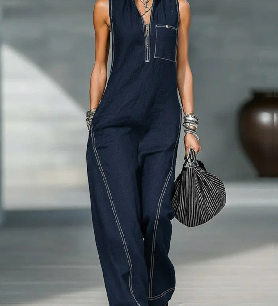 Jamie - minimalist, sleeveless, loose jumpsuit