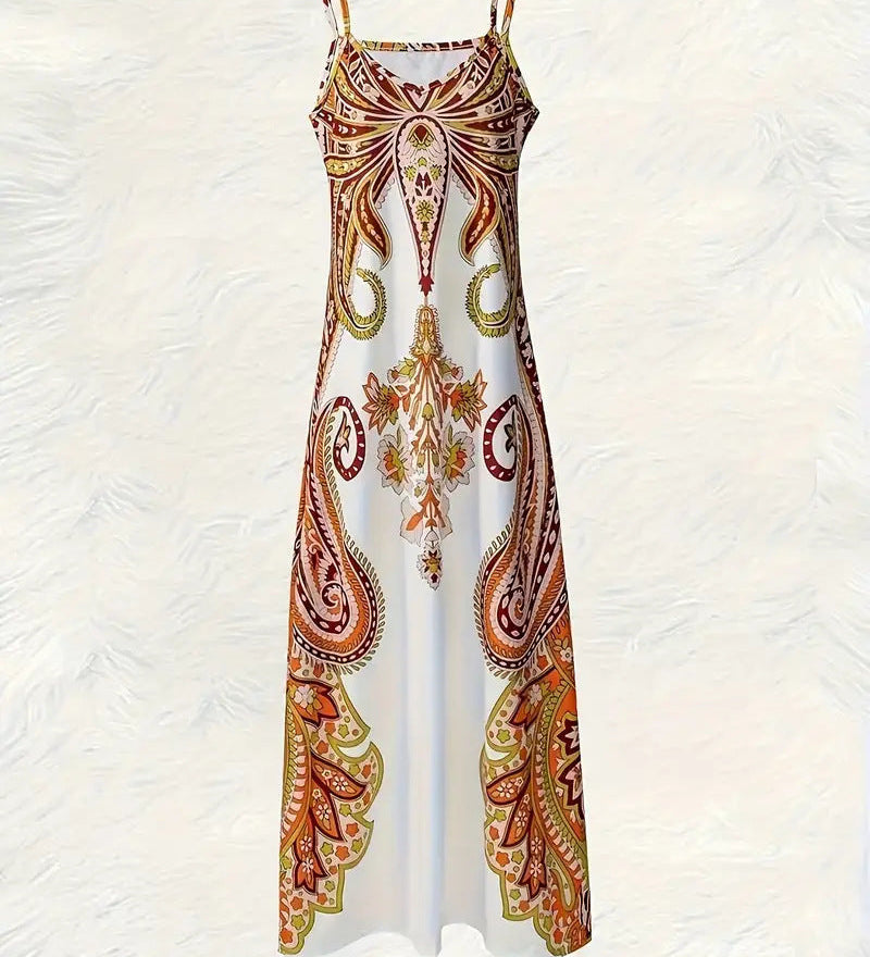 Chelsea - Boho Midi Dress with Polka Dot Pattern and Ruffles