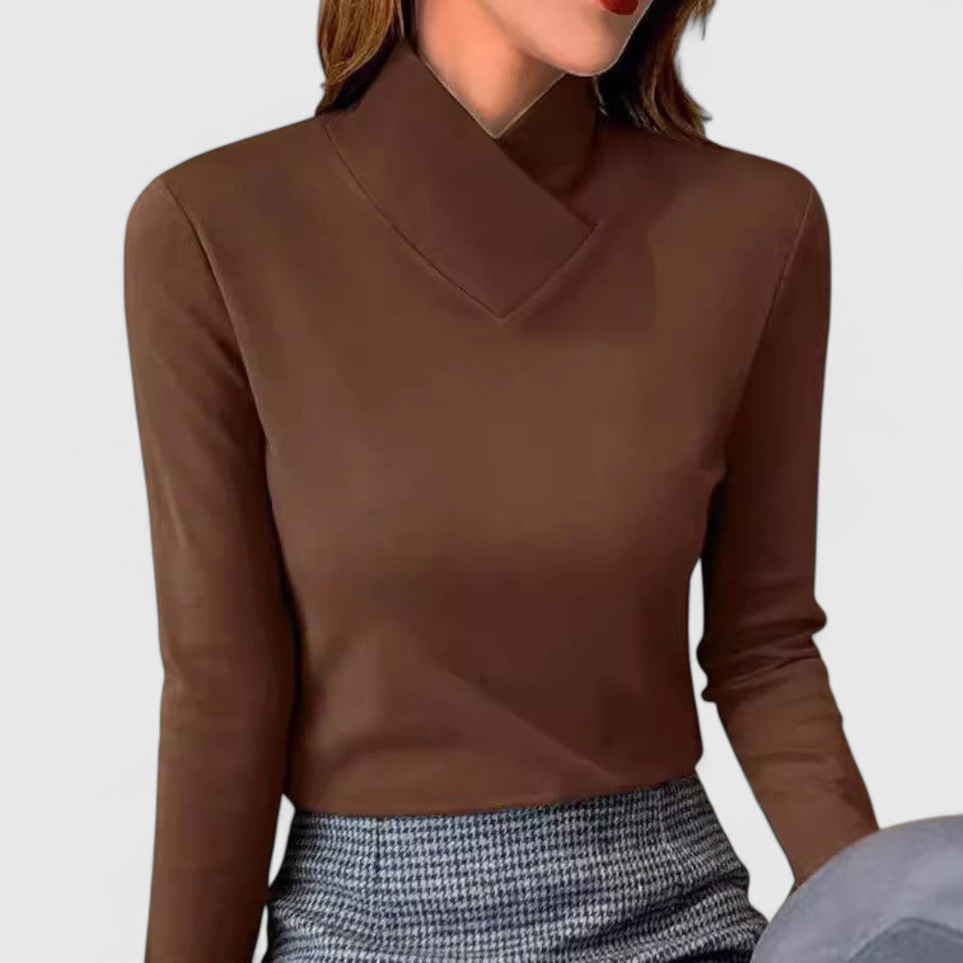 Clair | Elegant Sweater with Stand-Up Collar