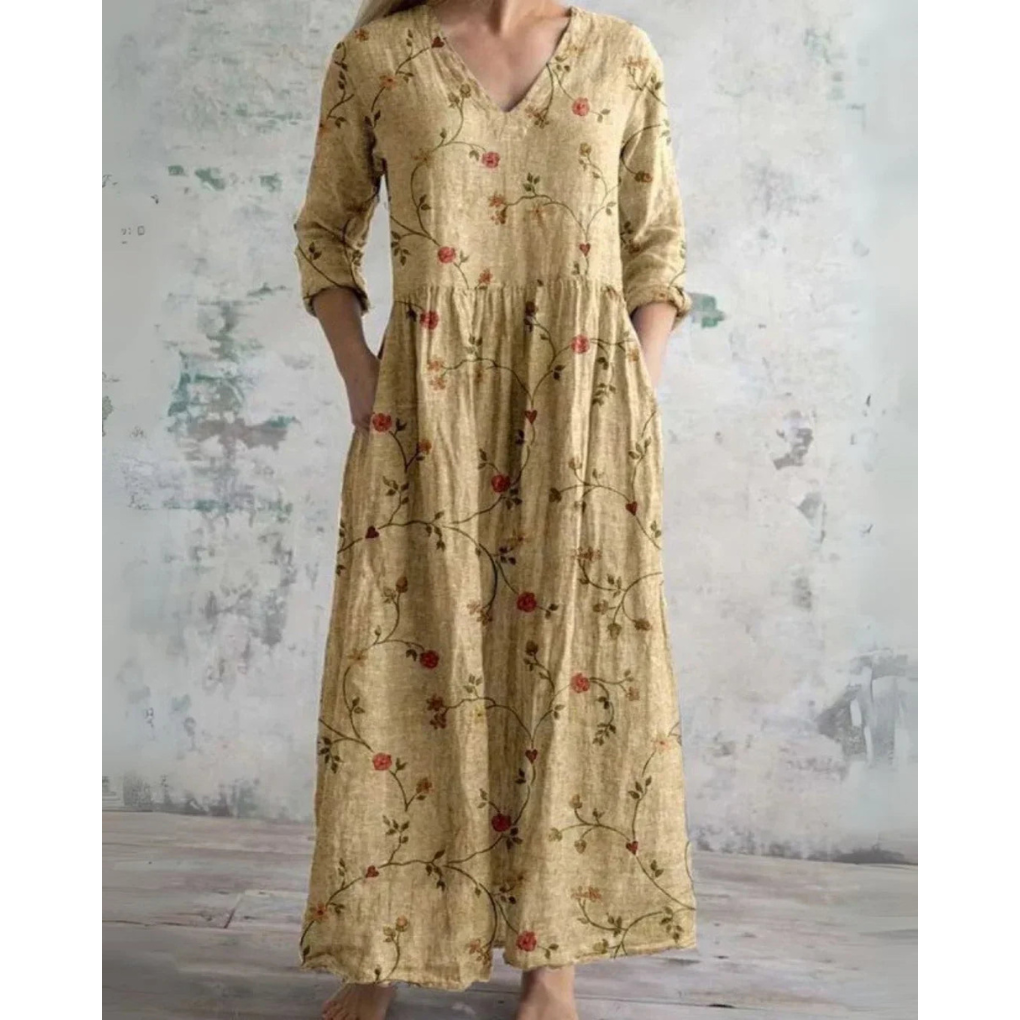 ELEANOR | MAXI DRESS VINTAGE WITH FLORAL PATTERN