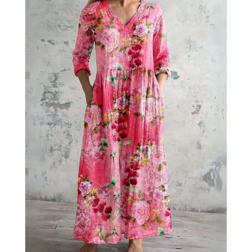 ELEANOR | MAXI DRESS VINTAGE WITH FLORAL PATTERN