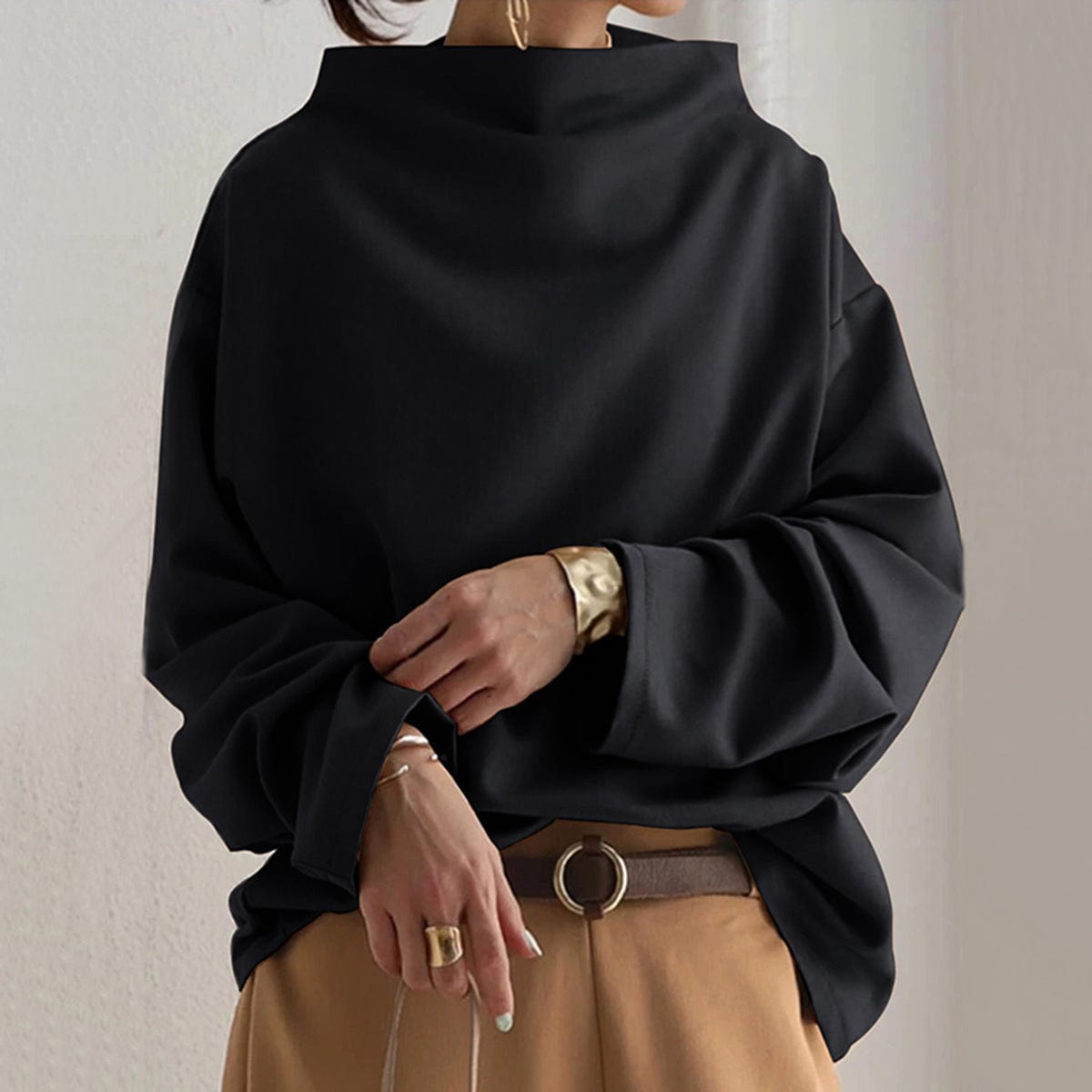 Lisa | Casual Sweater with Stand-Up Collar