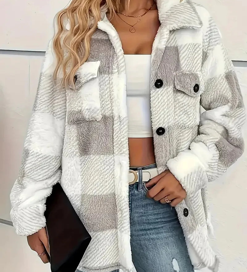 Martin | Elegant Checked Fleece Jacket