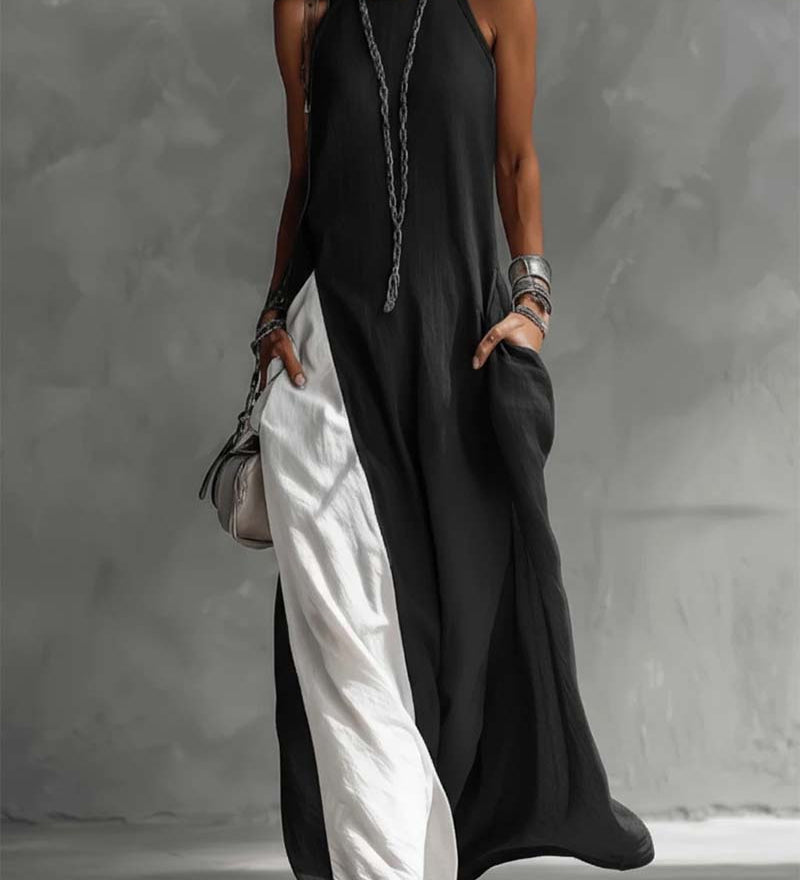 Hanna - Asymmetrical Sleeveless Maxi Dress