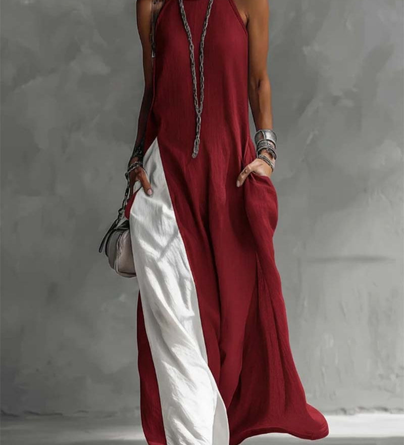 Hanna - Asymmetrical Sleeveless Maxi Dress