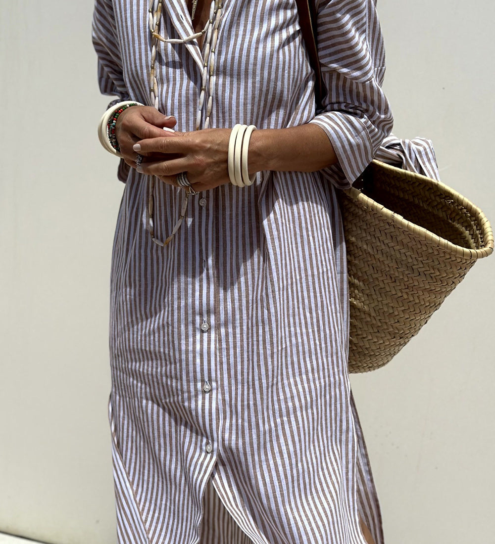 Sophia - Striped Shirt Dress