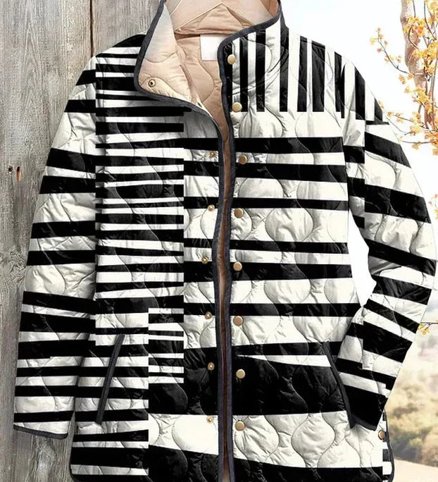 Ulla™ | Quilted Jacket in Stripe Mix