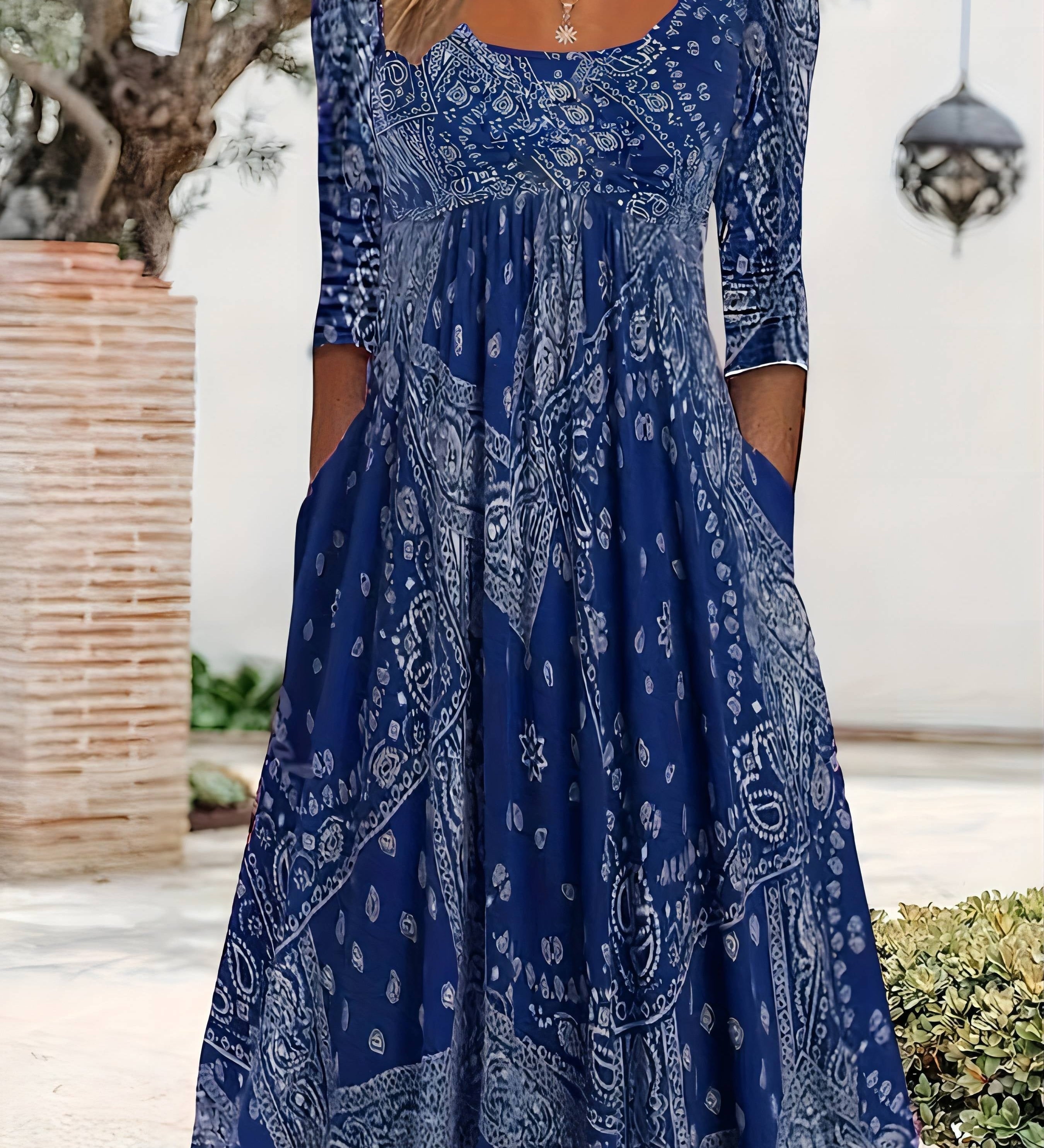 ELOWEN | MIDI DRESS WITH LONG SLEEVES CASUAL
