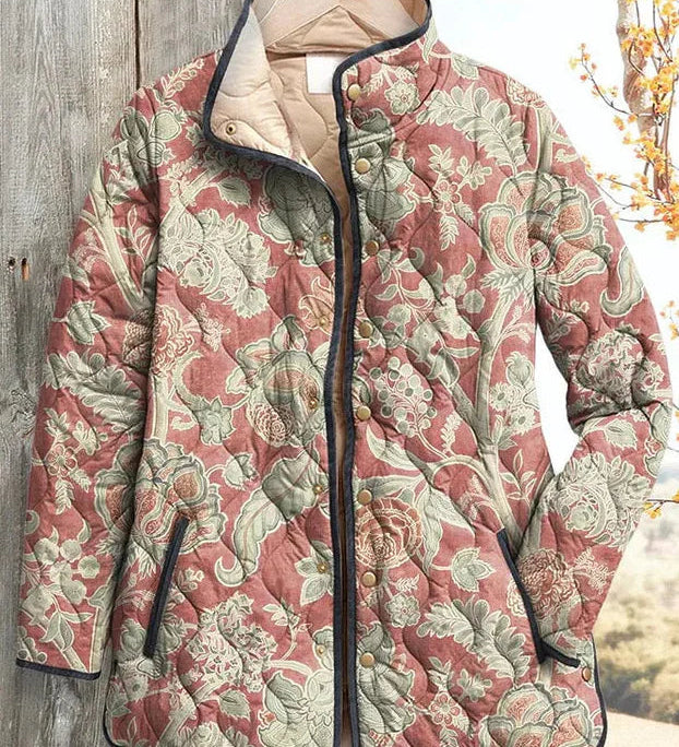 Annika™ | Quilted Jacket with Ornaments in Dusty Pink