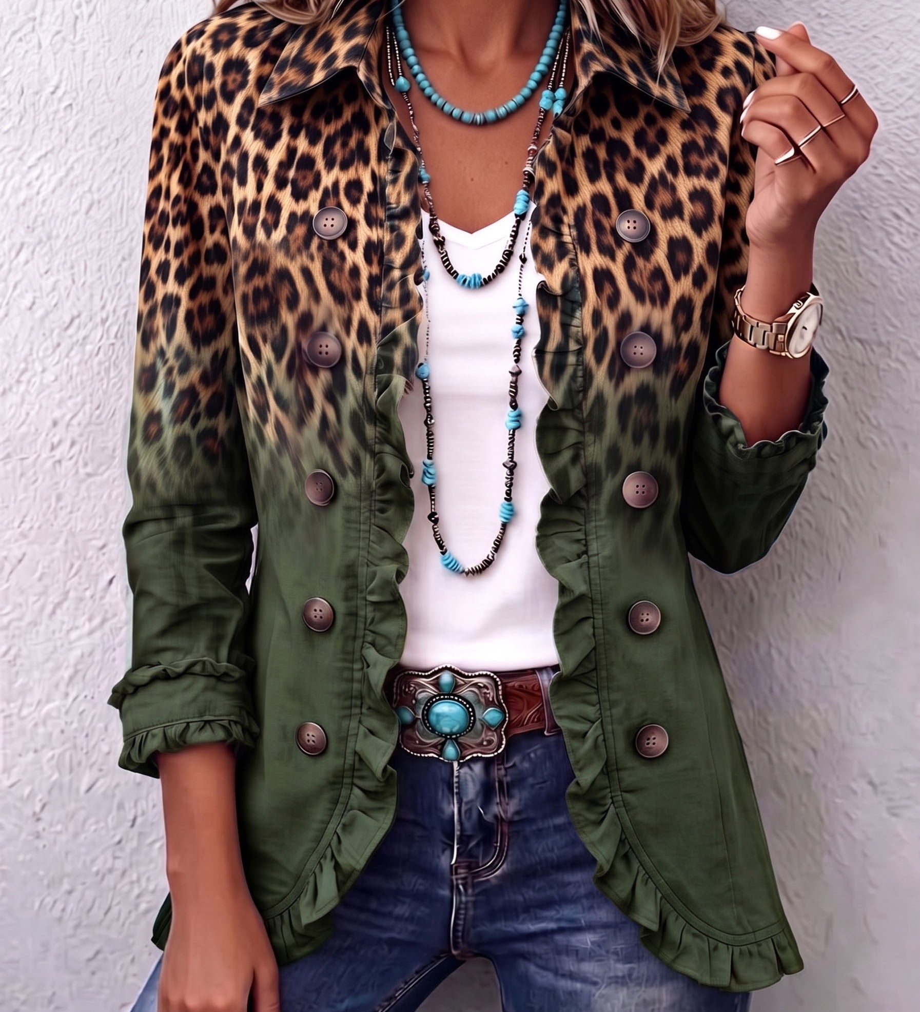 Barbara™ | Blazer in Leopard Gradient