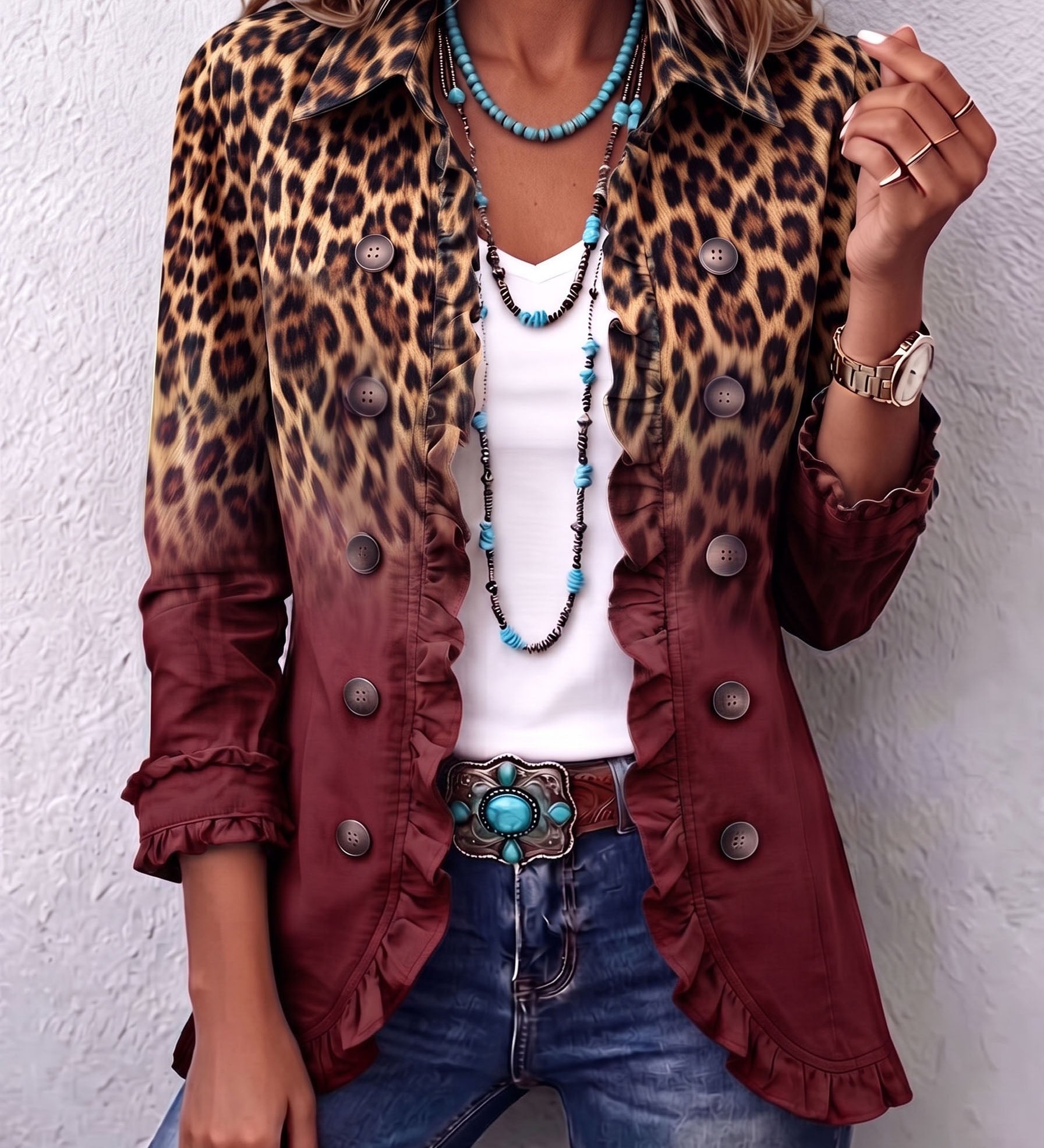 Barbara™ | Blazer in Leopard Gradient