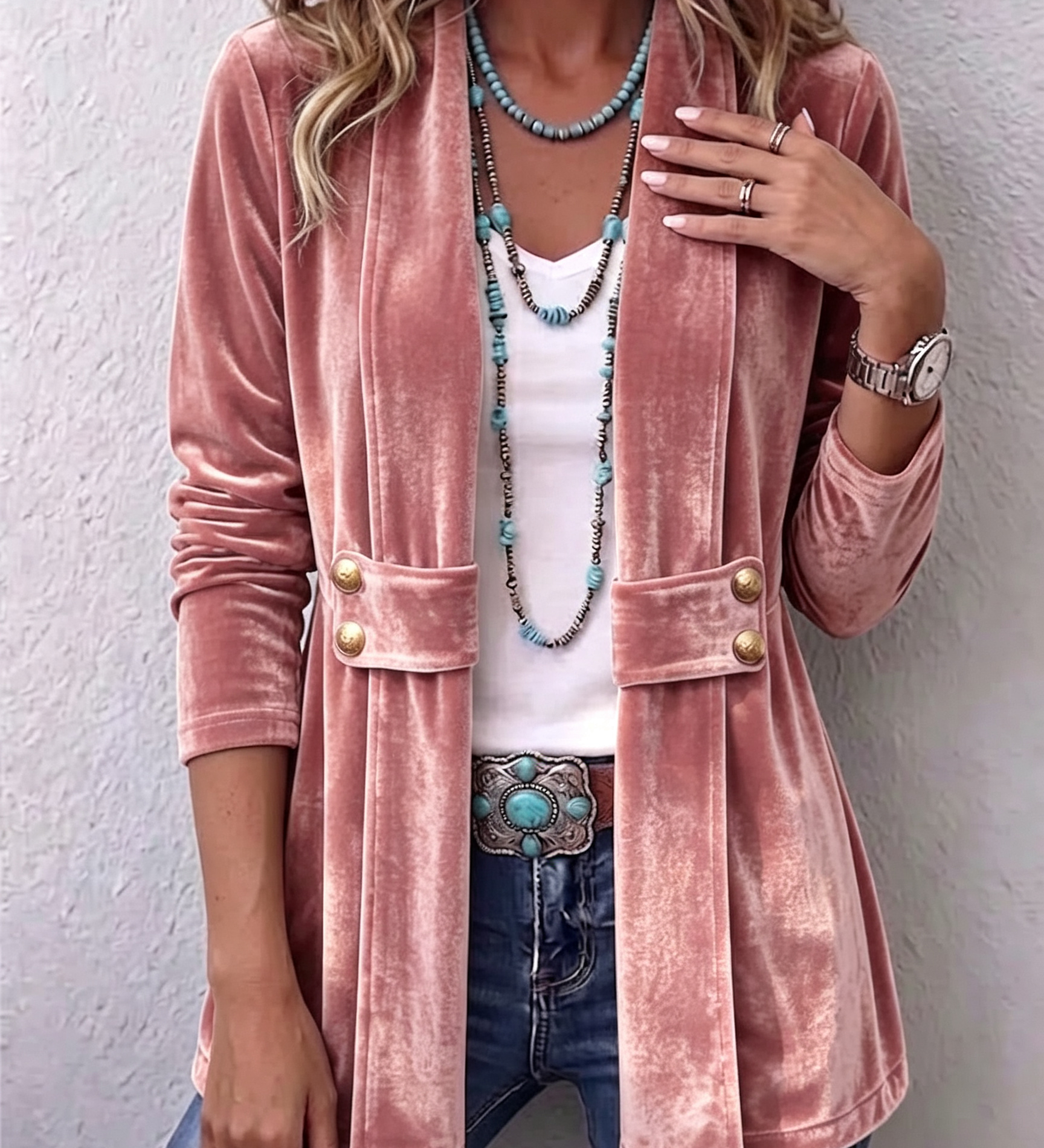 Katrin™ | Open Blazer with Sheen