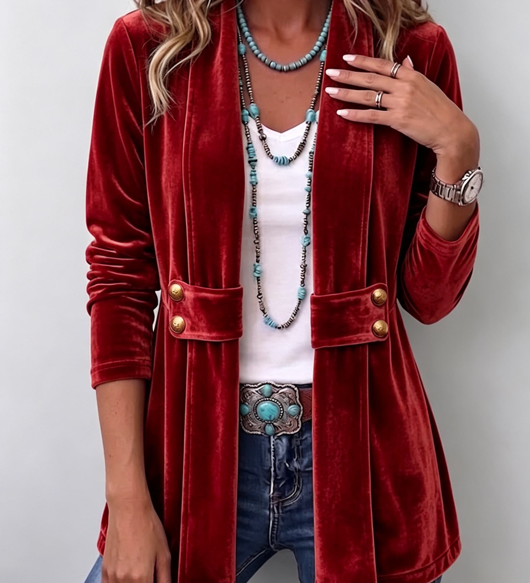 Katrin™ | Open Blazer with Sheen