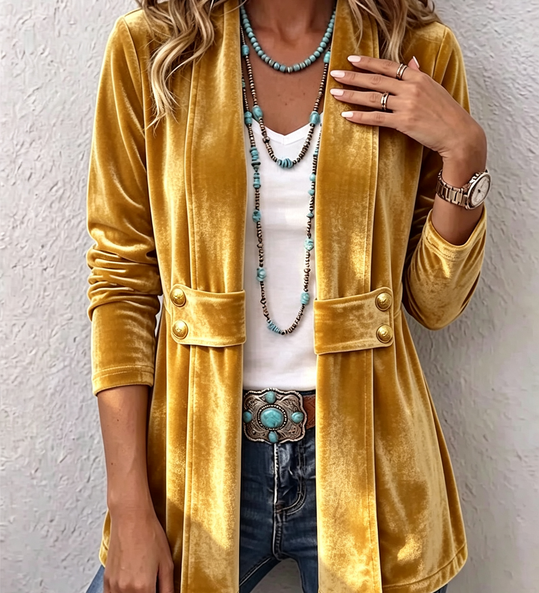 Katrin™ | Open Blazer with Sheen