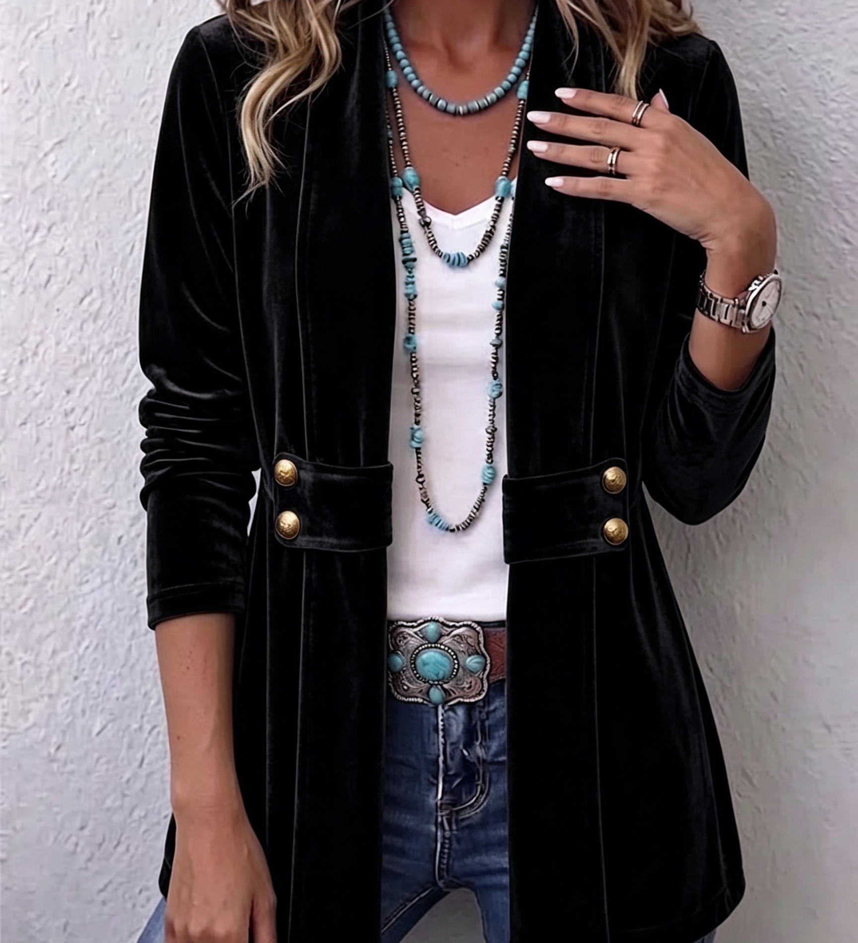 Katrin™ | Open Blazer with Sheen