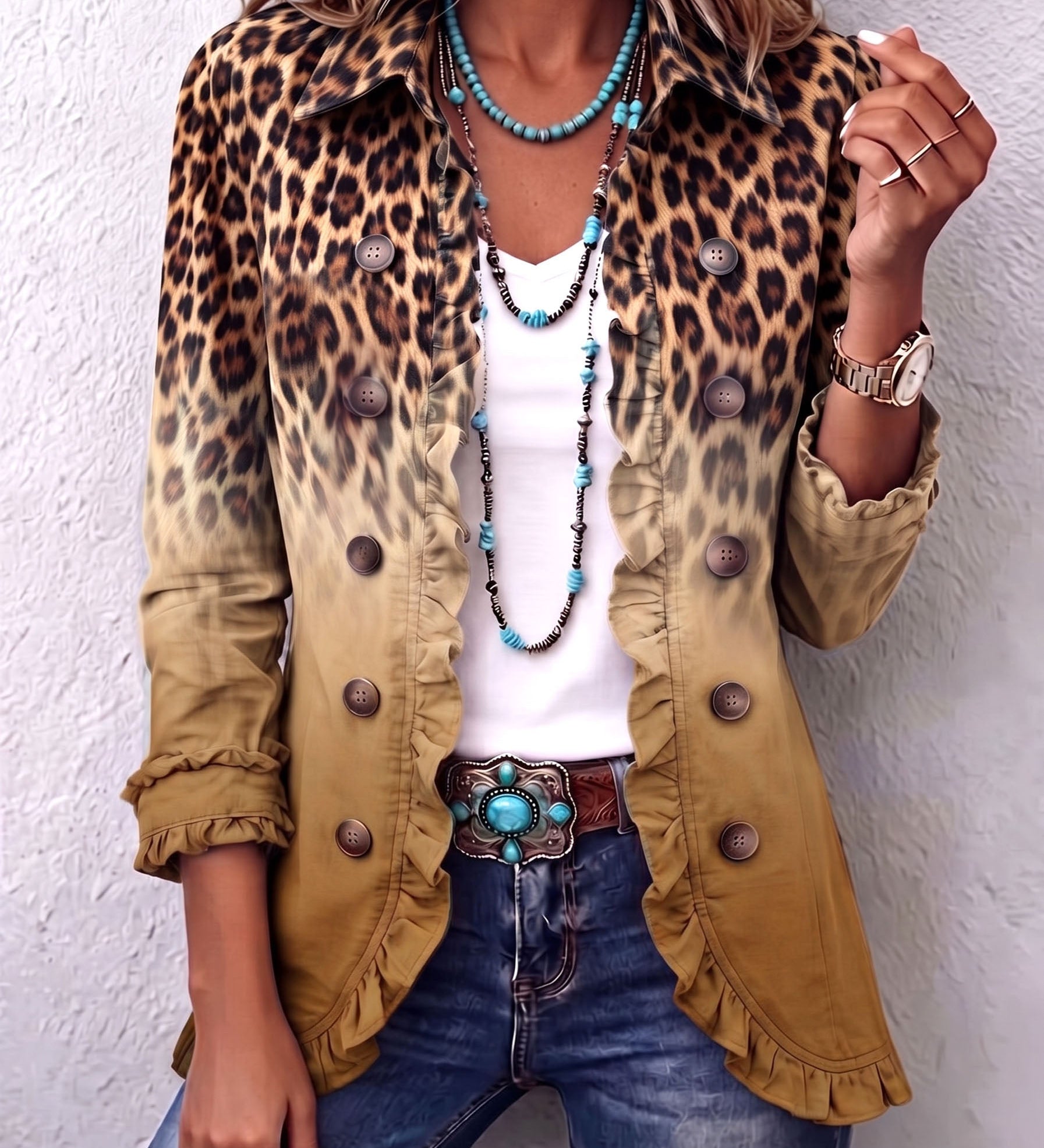 Barbara™ | Blazer in Leopard Gradient